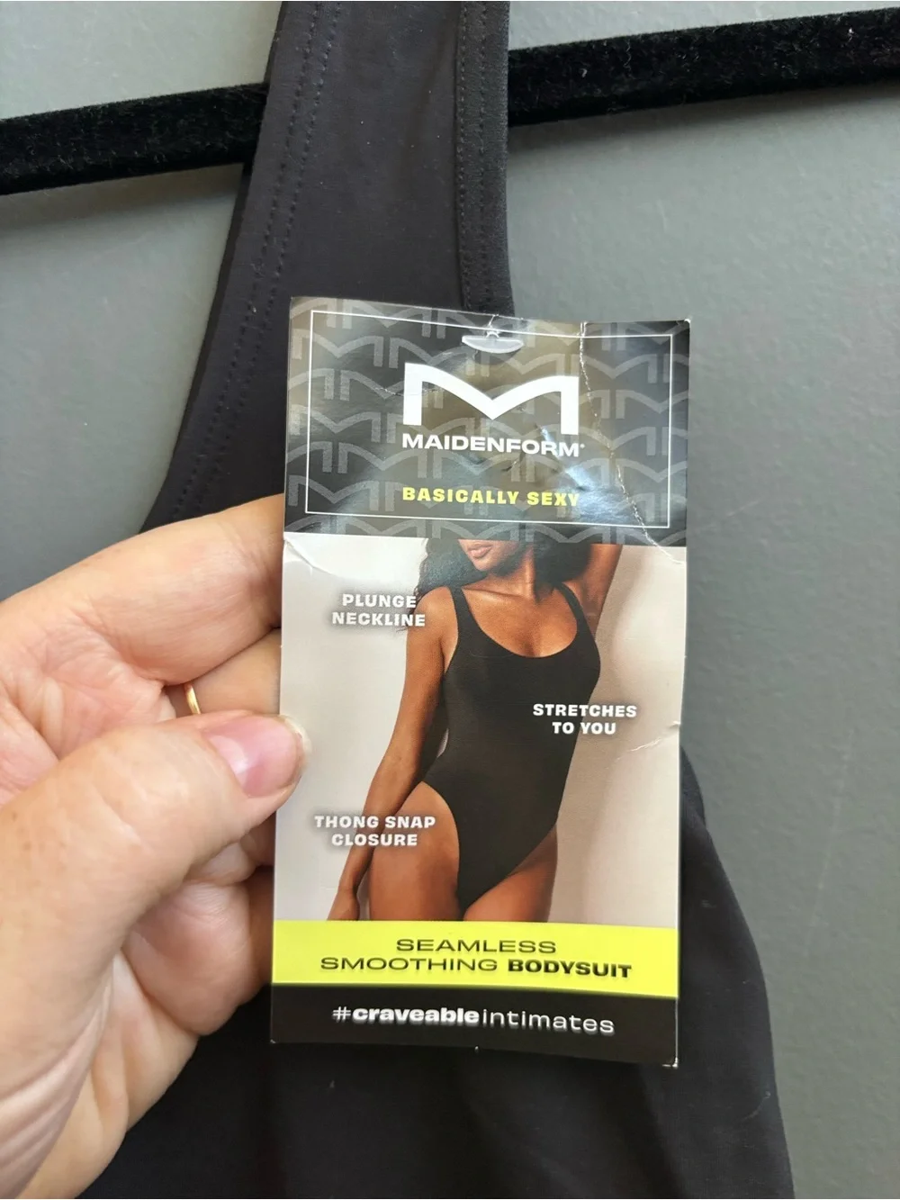 NWT Maidenform Seamless Black Thong Bodysuit